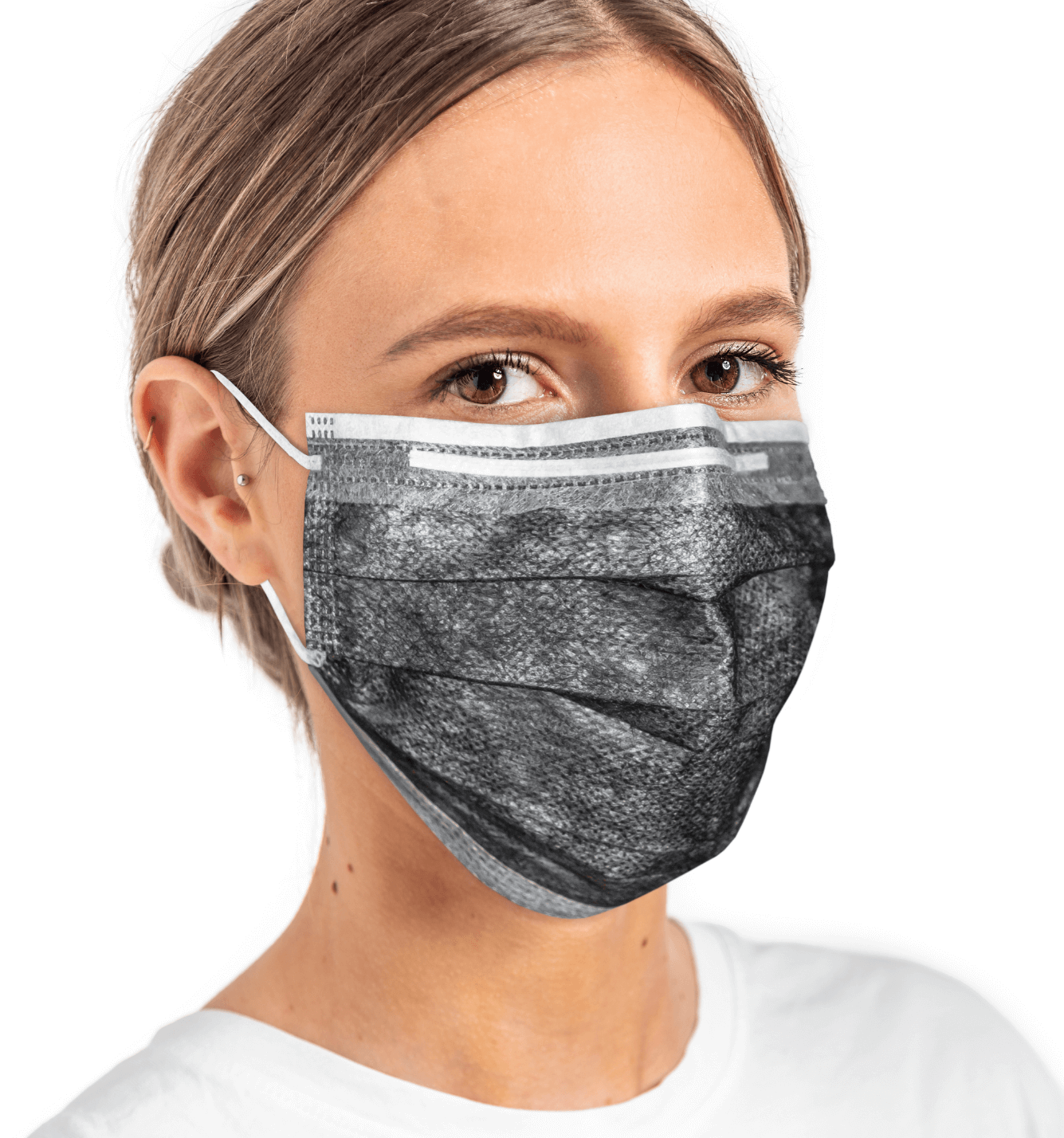 Tragebild-OP_Maske-schwarz-weiß-Gesichtsmaske-Frau-Brille-Winter-Group